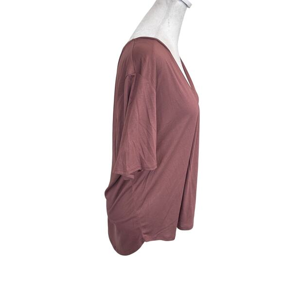 Anthropologie Chocolate Brown V-Neck Tunic Tee Shirt Top Womens Size Large - Picture 5 of 8